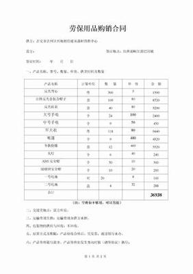 劳保用品购销合同